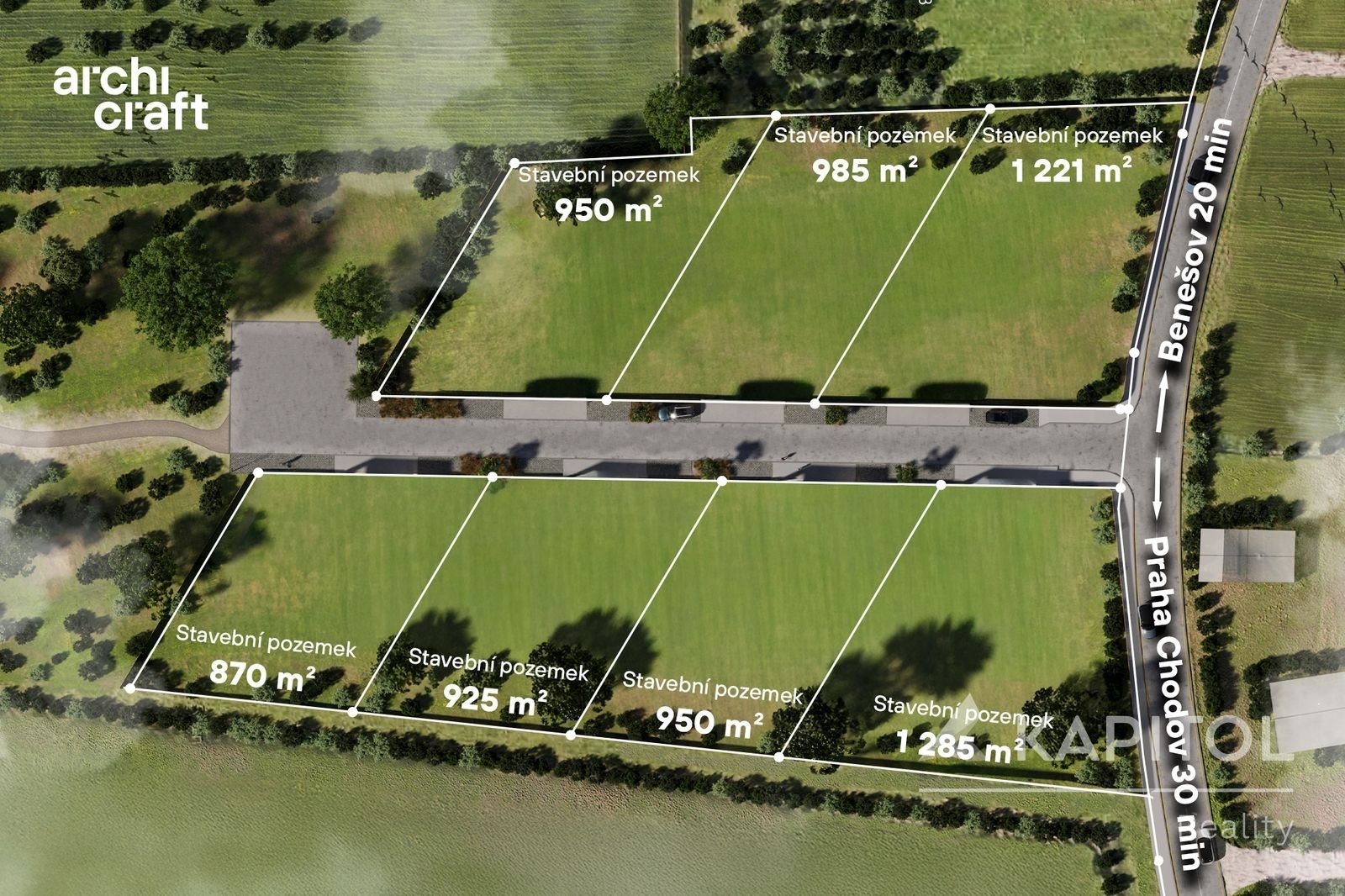 Pozemky Krhanice - výměra pozemků