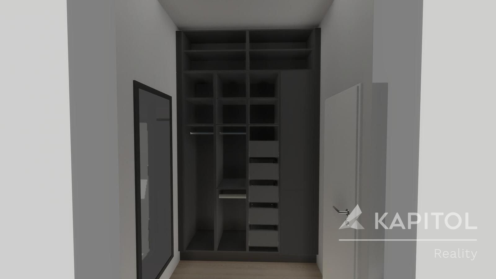 Vizualizace chodby u vrchní ložnice