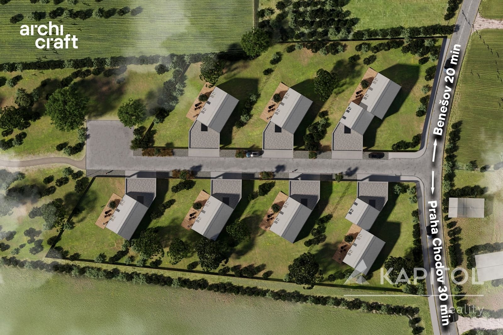 Pozemky Krhanice - Rodinné domy