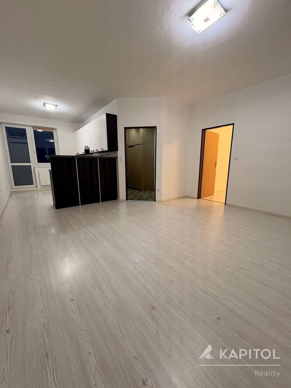 obývací pokoj s kuchyňským koutem