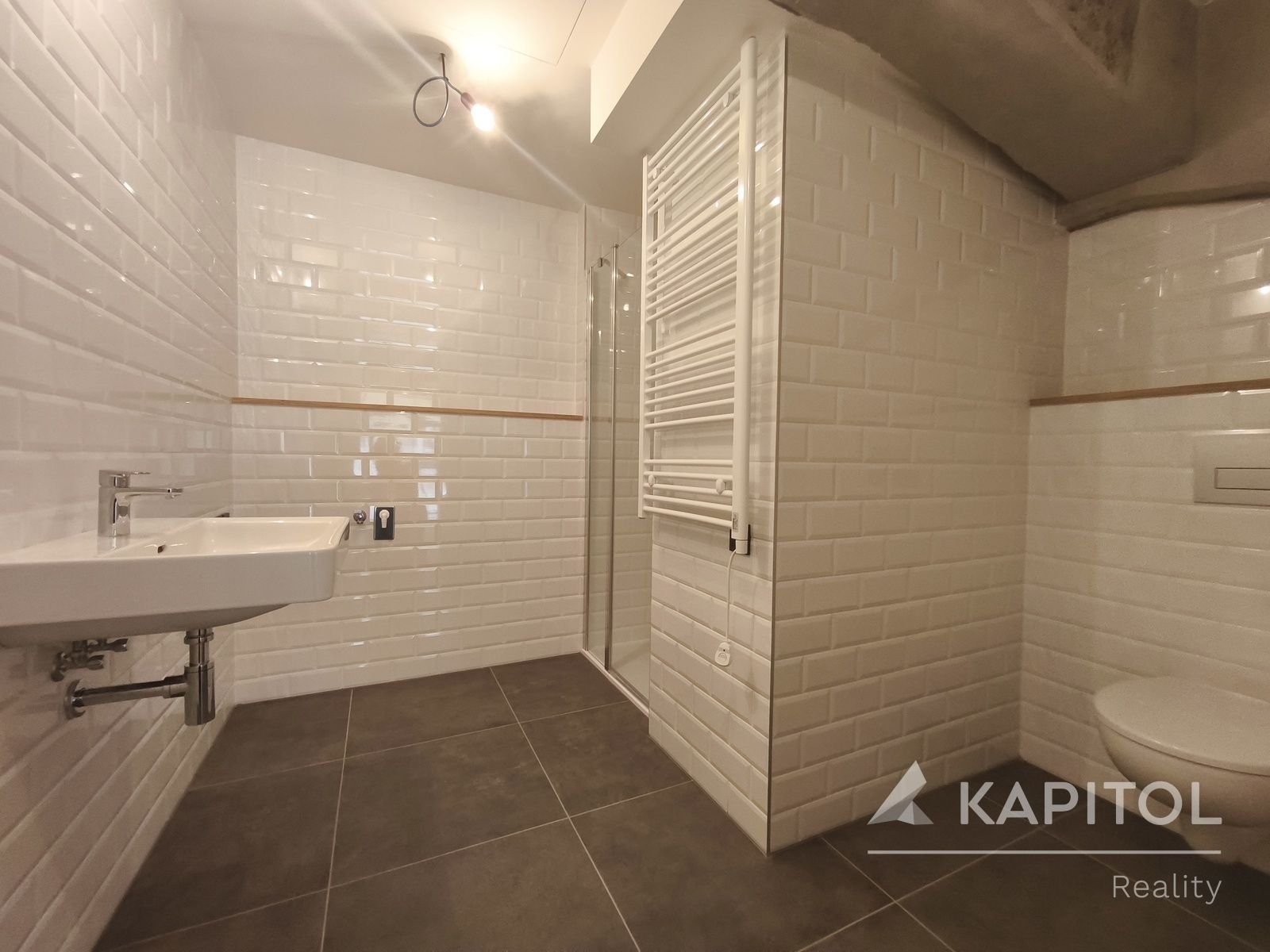Koupelna se sprchovým koutem a WC