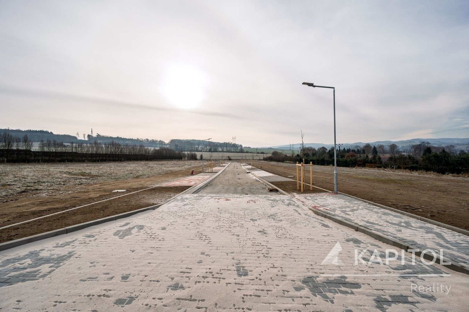 Příjezd k pozemkuům zima 2026