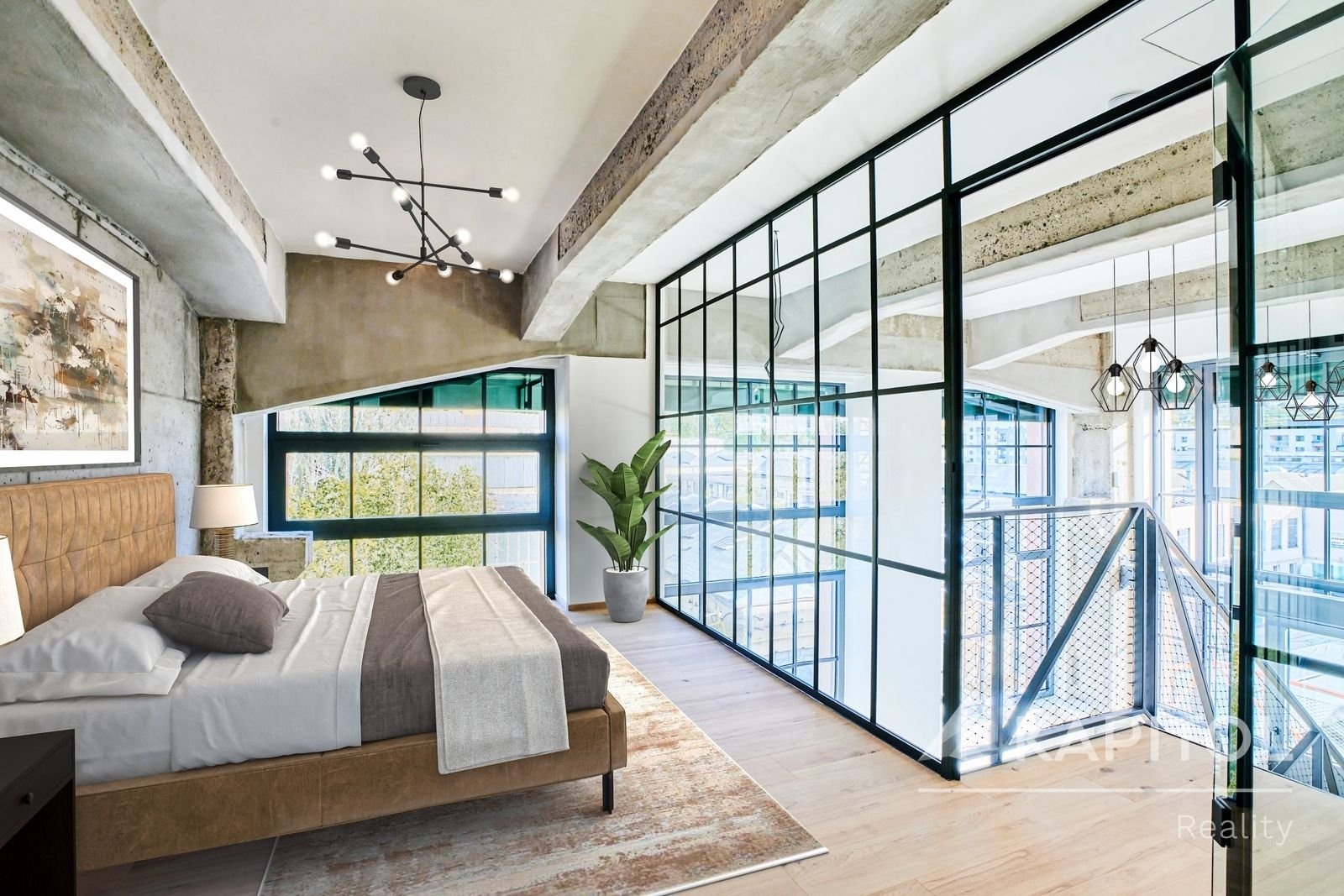 Vizualizace hlavní ložnice v patře 