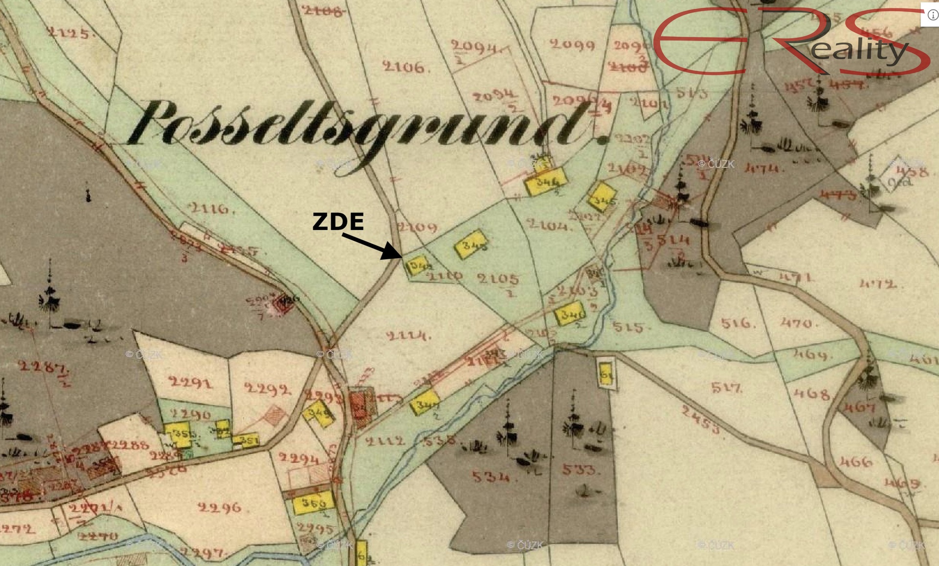 historické umístění