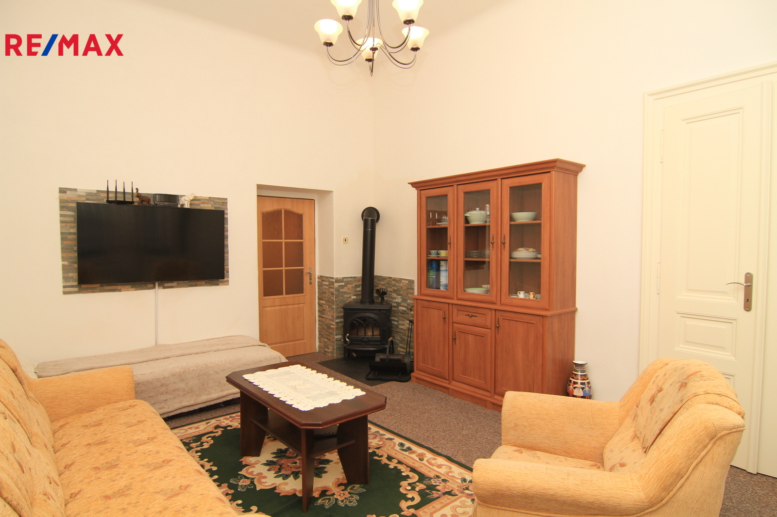 Obývací pokoj s kamny