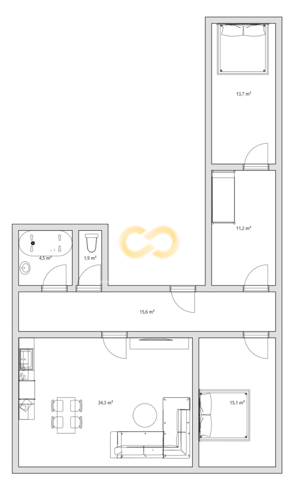 Půdorys 2D - 3+kk.jpg