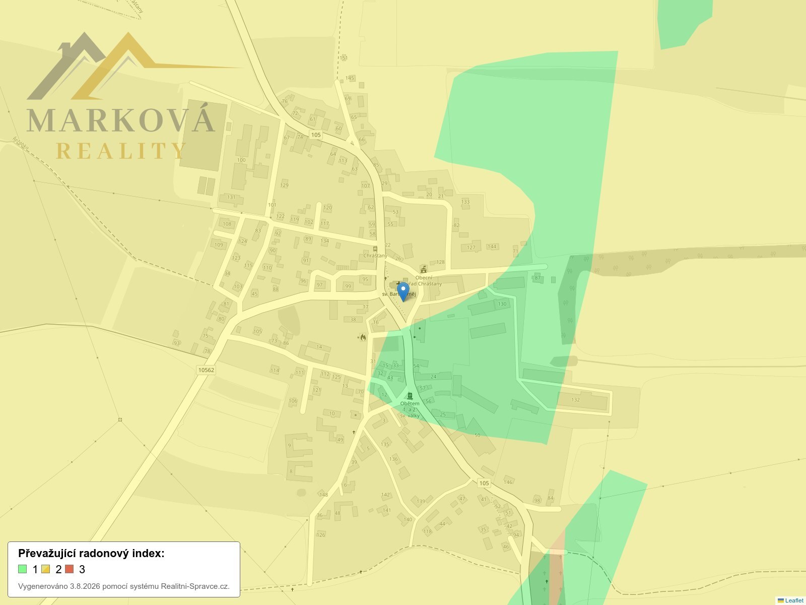 Výskyt radonu: ulice