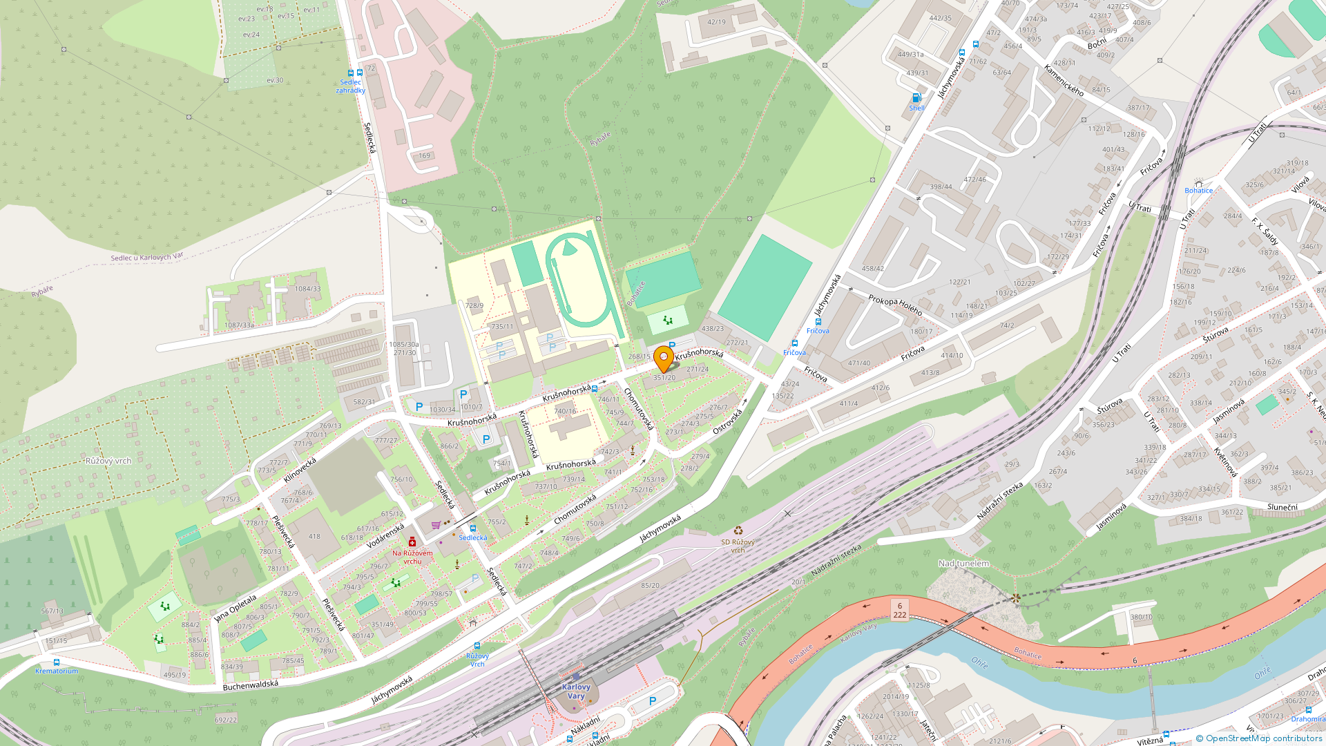 Mapa umístění nemovitosti.