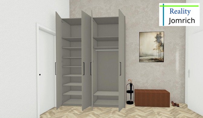 Vizualizace šatní skříně.