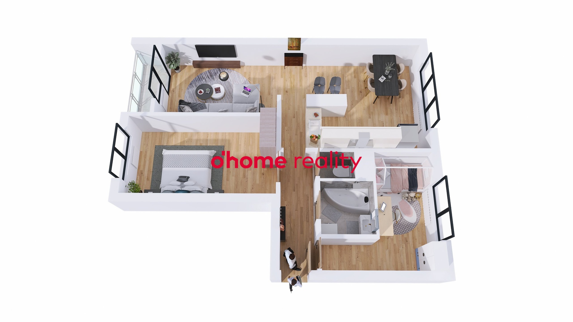3D pudorys_01_Byt 3+kk Skupova