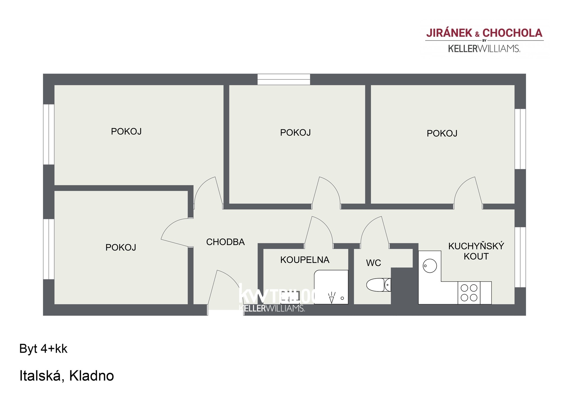Floorplan letterhead - Italska?, Kladno - Byt 4+kk
