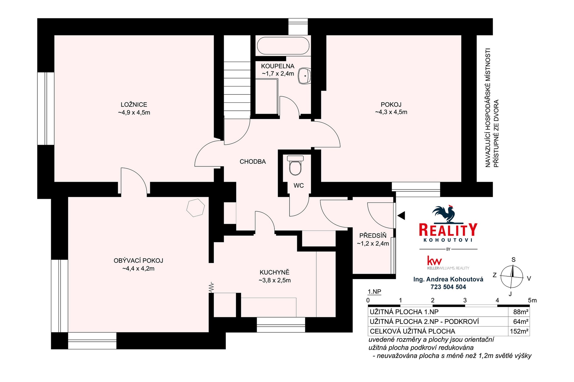 půdorys Vrážná 1.NP