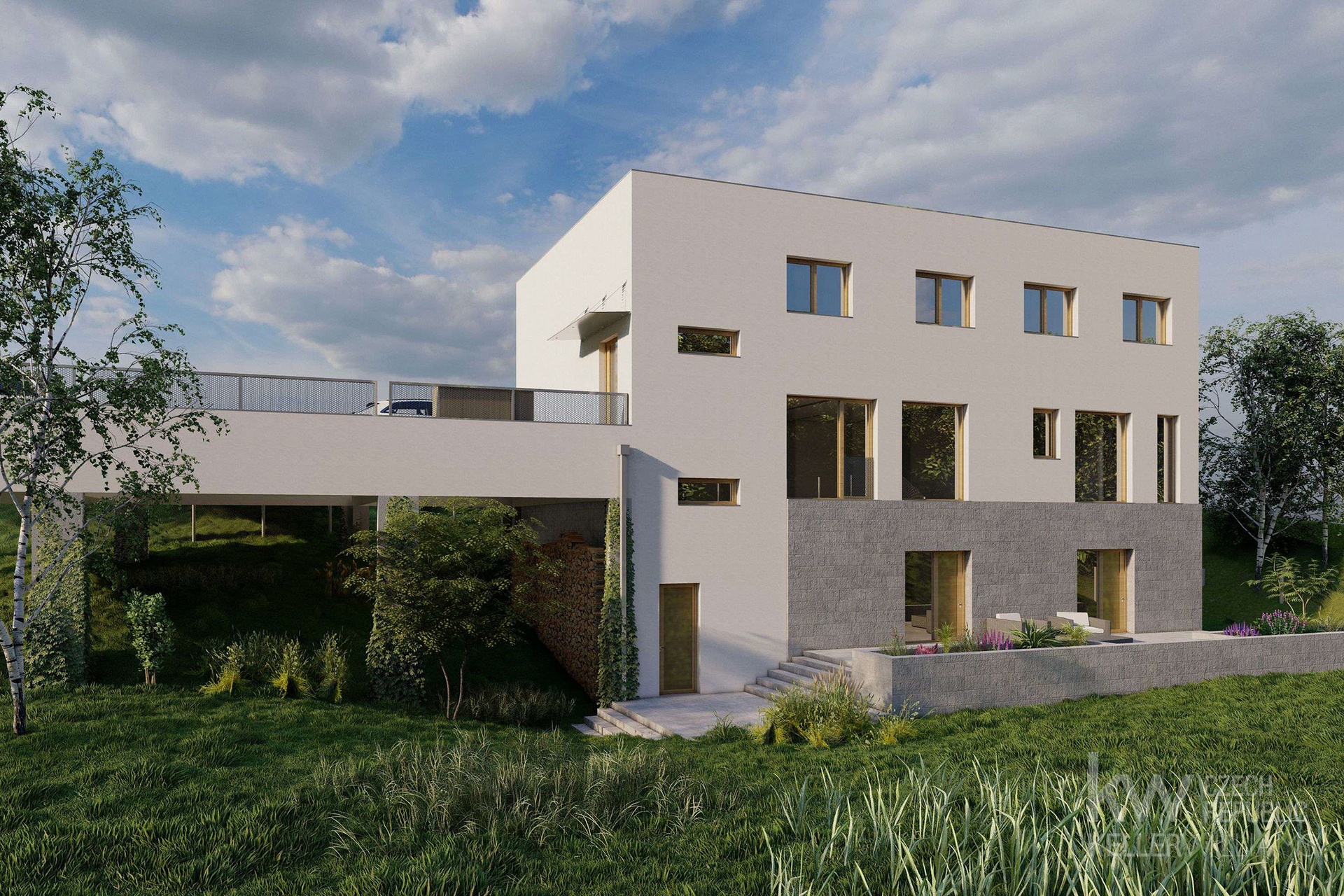 Vizualizace - pohled ze zahrady