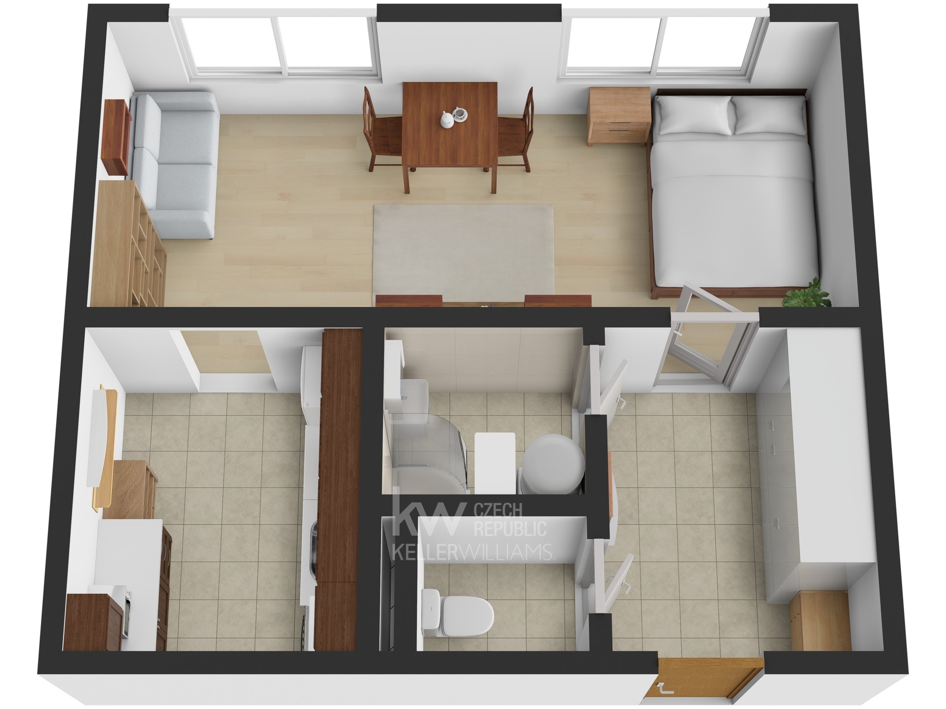 Byt 1+1, ul. Kubíkova - Vrzáková & Boháč