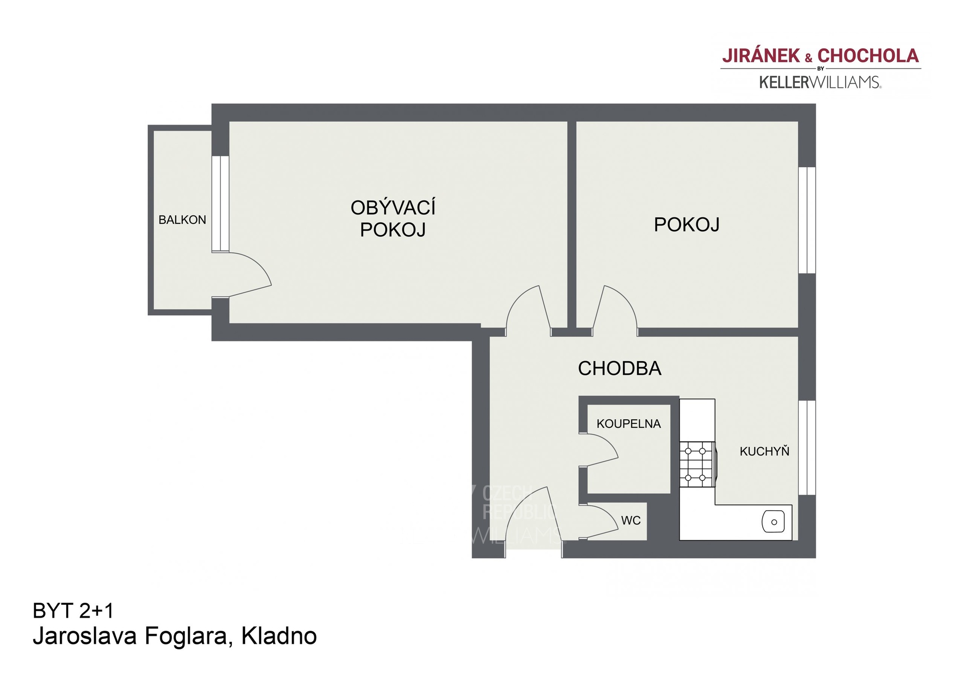 Floorplan letterhead - Jaroslava Foglara, Kladno -