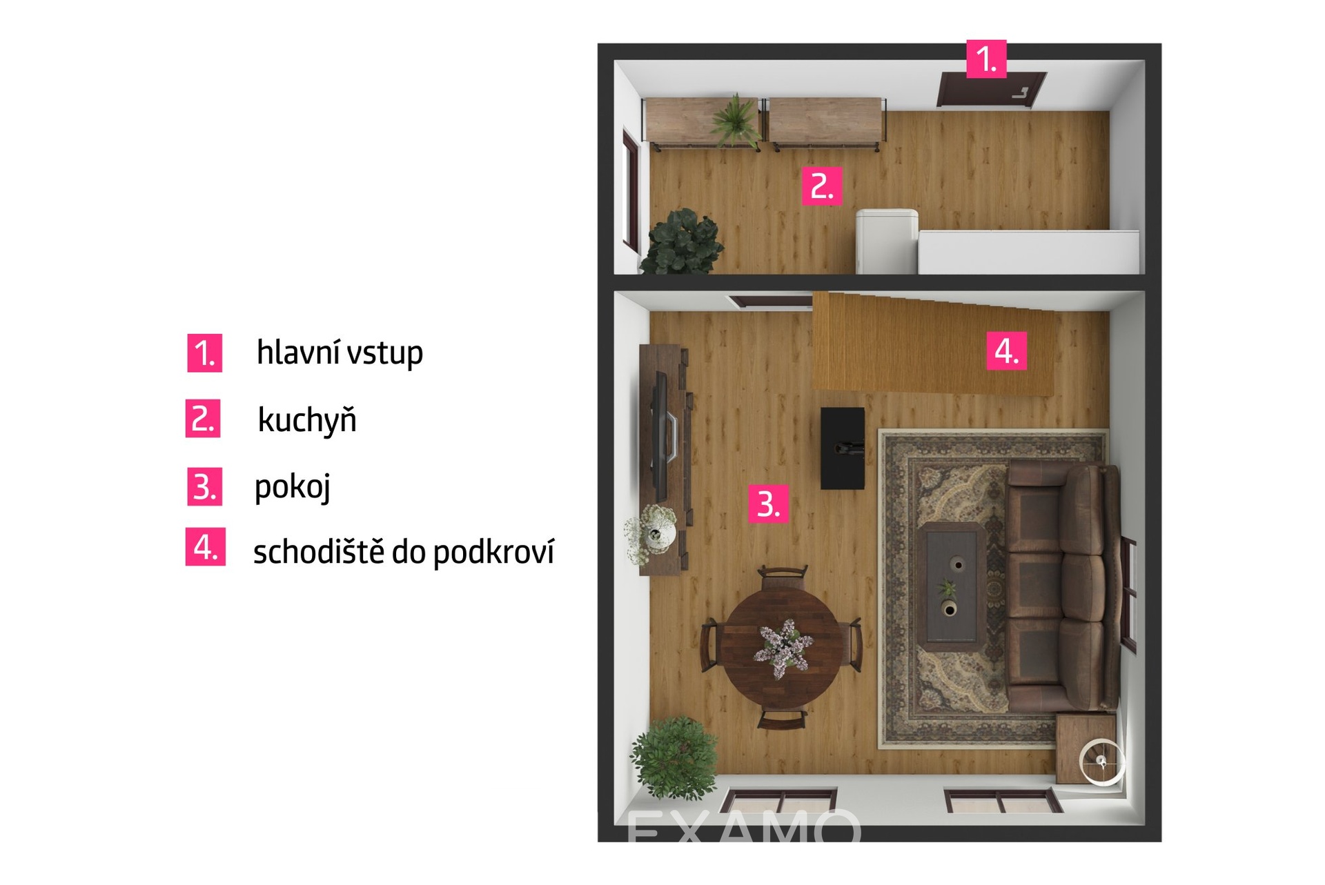Půdorys přízemí chaty