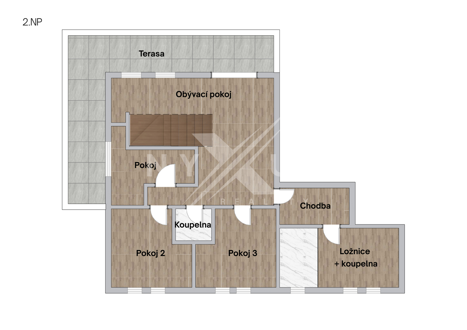 2D půdorys - 2. patro bytu