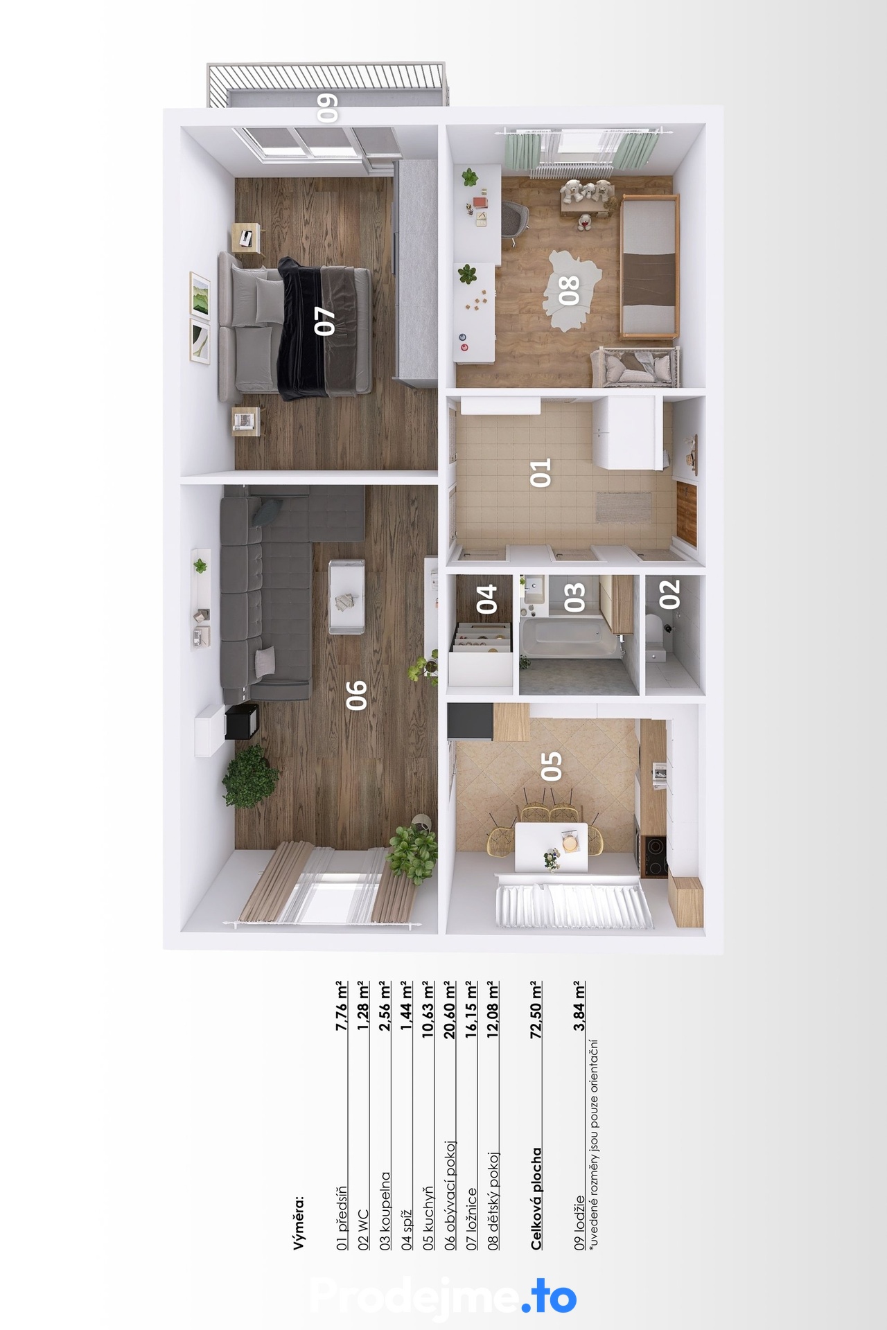 3D - Prodejme.to - Krylova 3+1