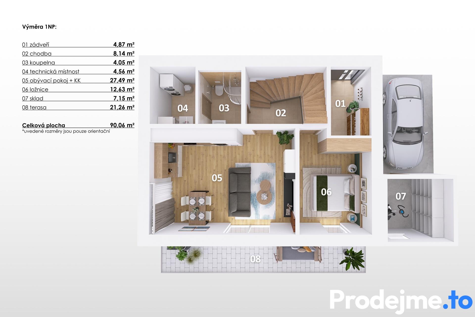 3D 1NP - Beżovice Typ A pozemek 2 z†pad