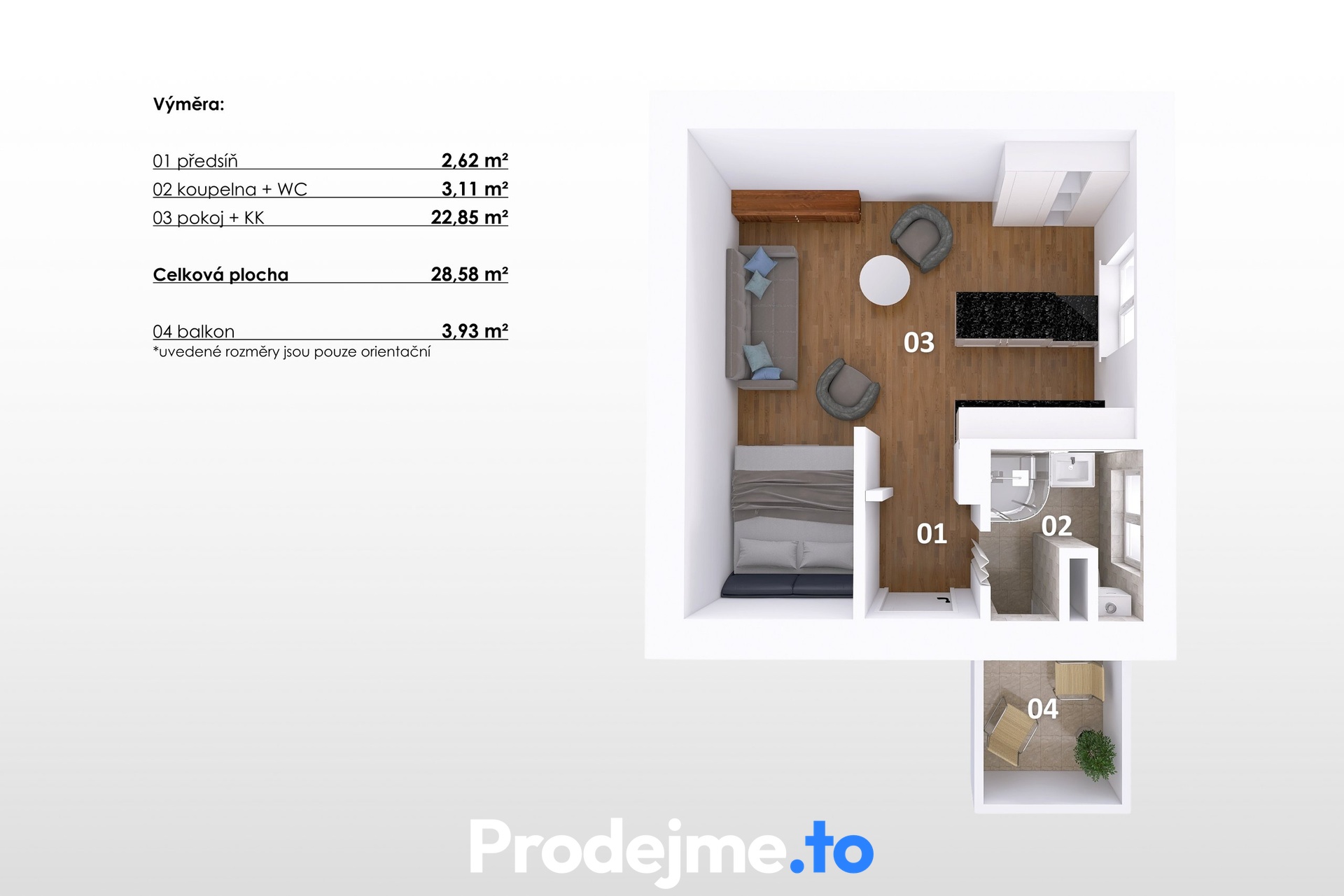 3D - Prodejmeto, Růženy Svobodové, Znojmo, 1KK, oprava 1