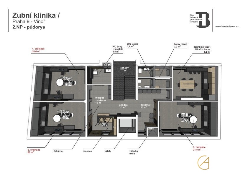 Půdorys 2.NP Vinoř