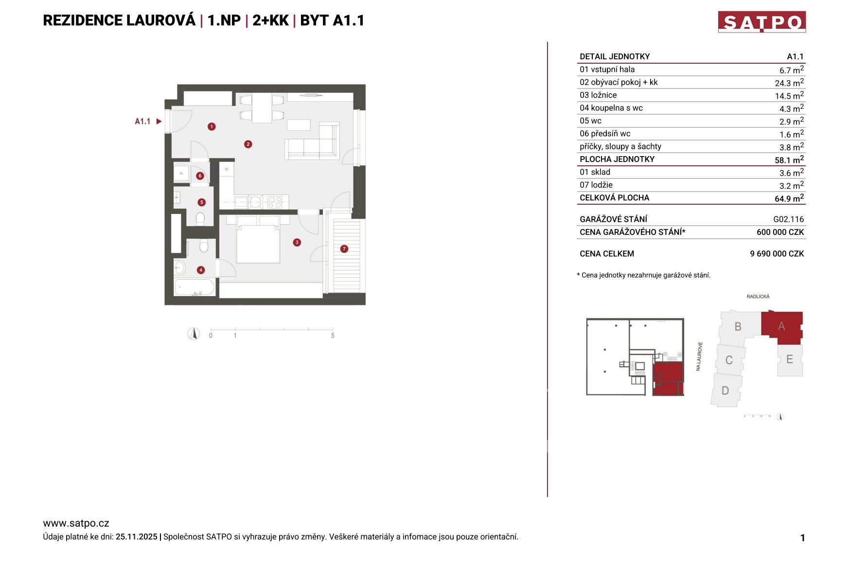 Rezidence Laurová - katalogový list