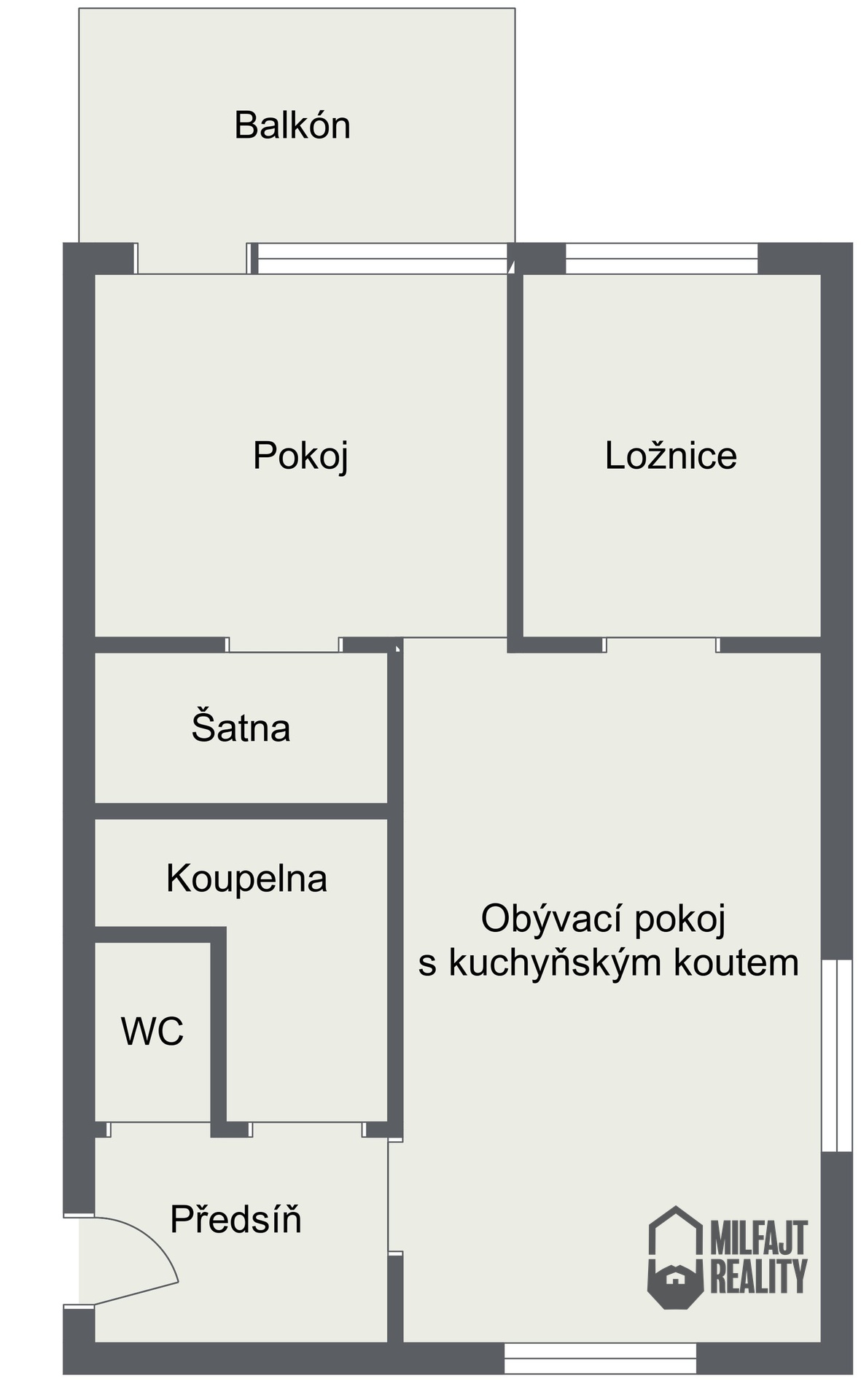 Rychnov 3+kk - 2D - 1. Floor - Image