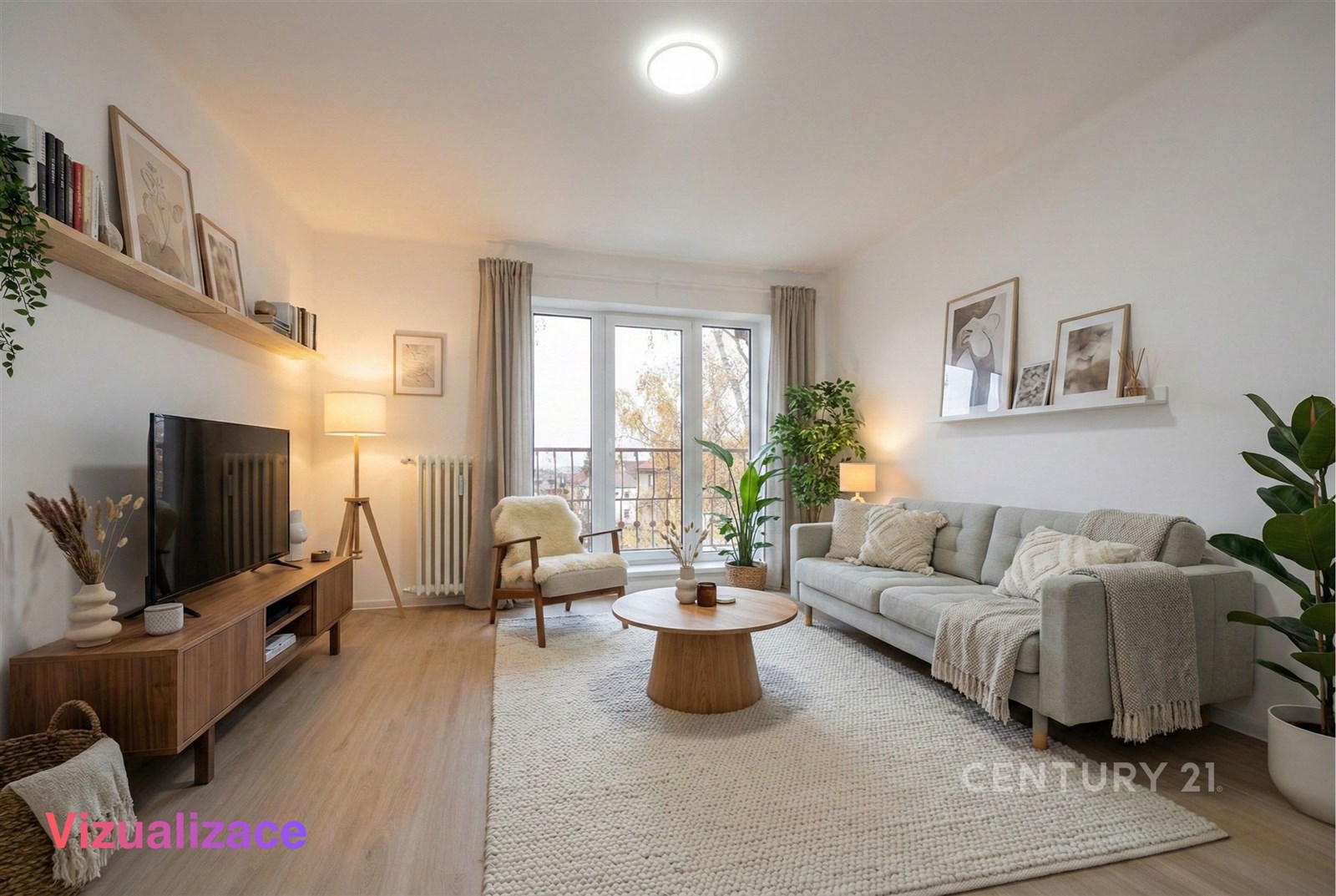Vizualizace obývací pokoj