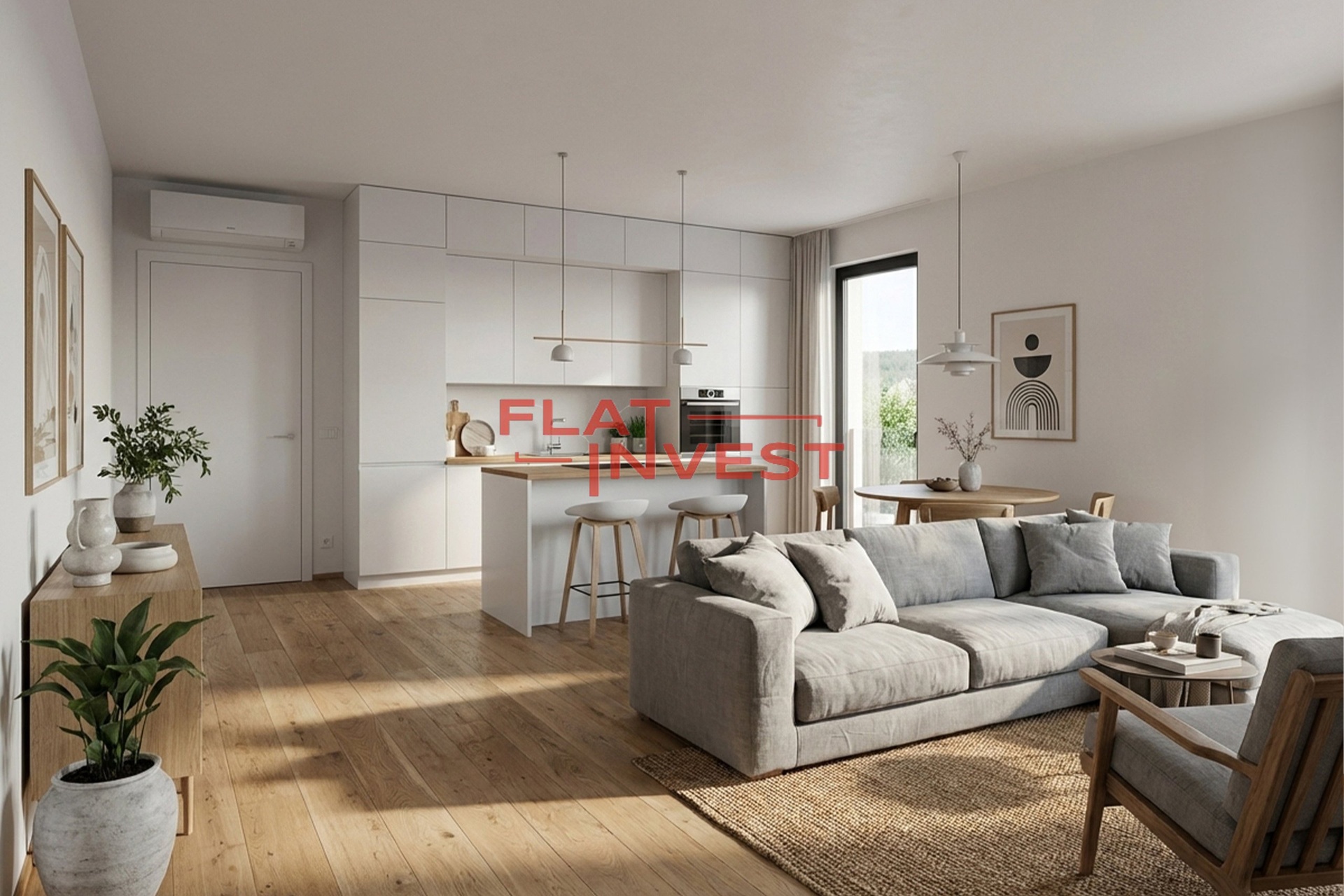 vizualizace Obývací pokoj s KK