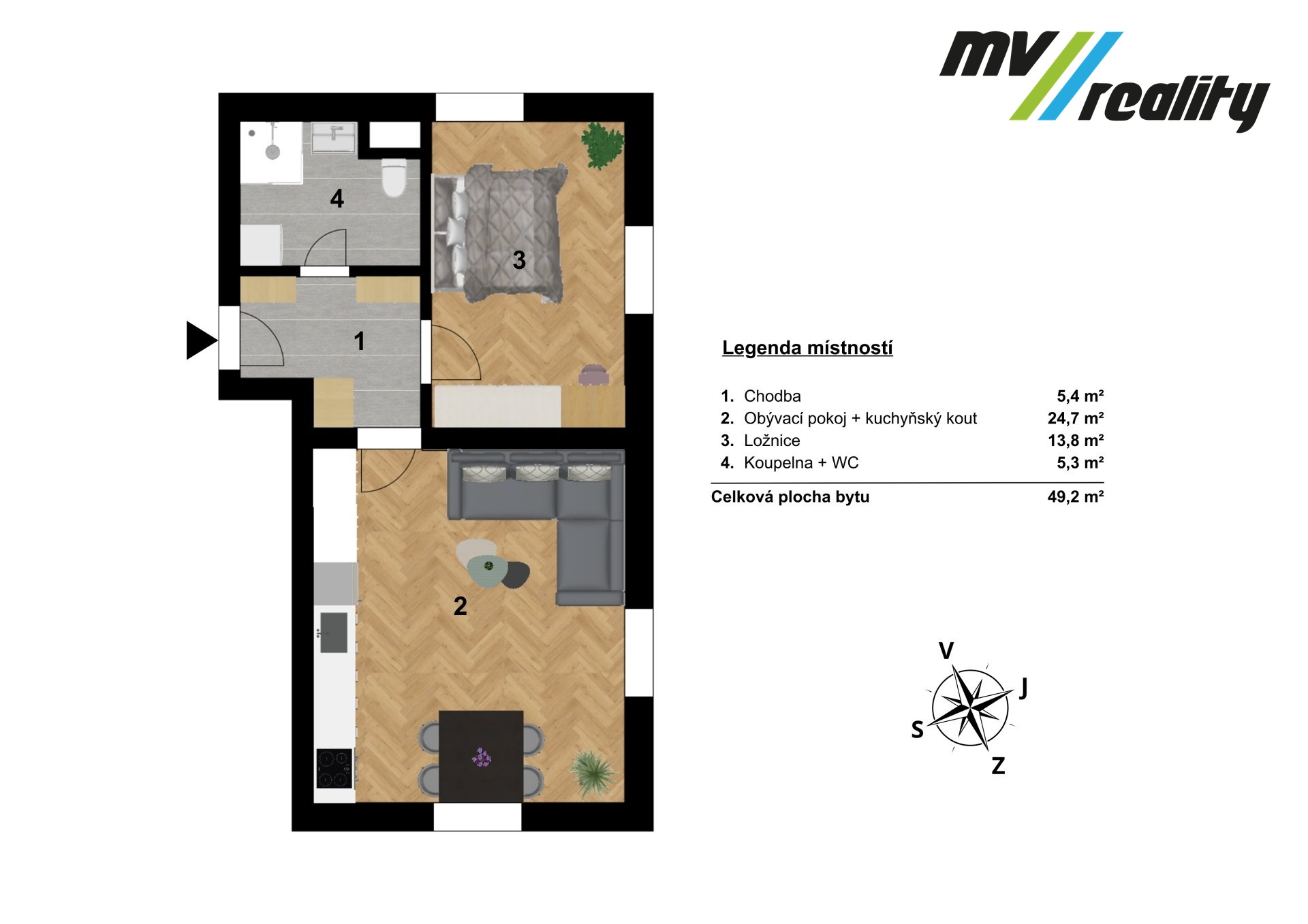 2+kk Planek_byt 1.02 vizualizace