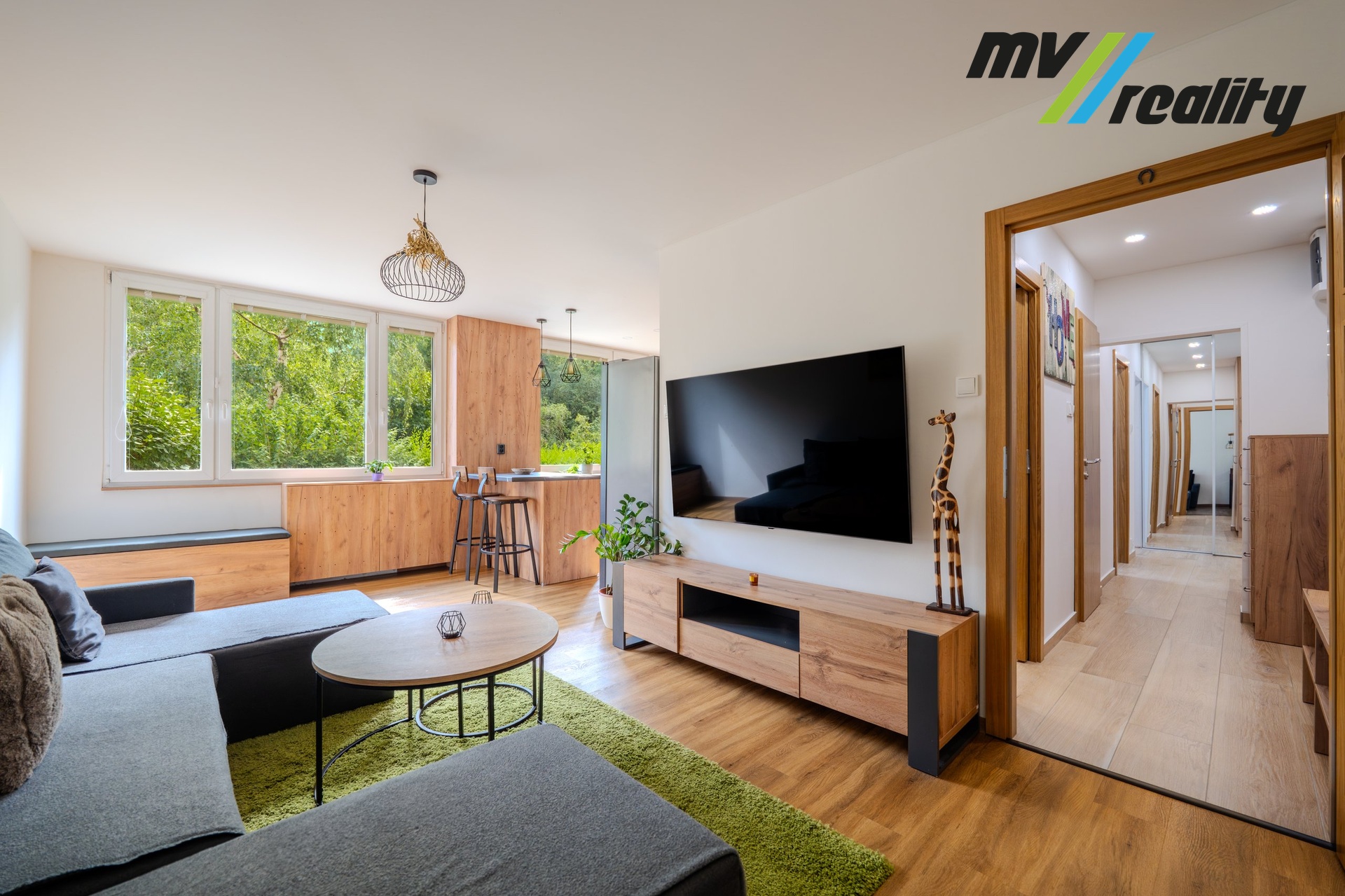 Obývací pokoj a chodba