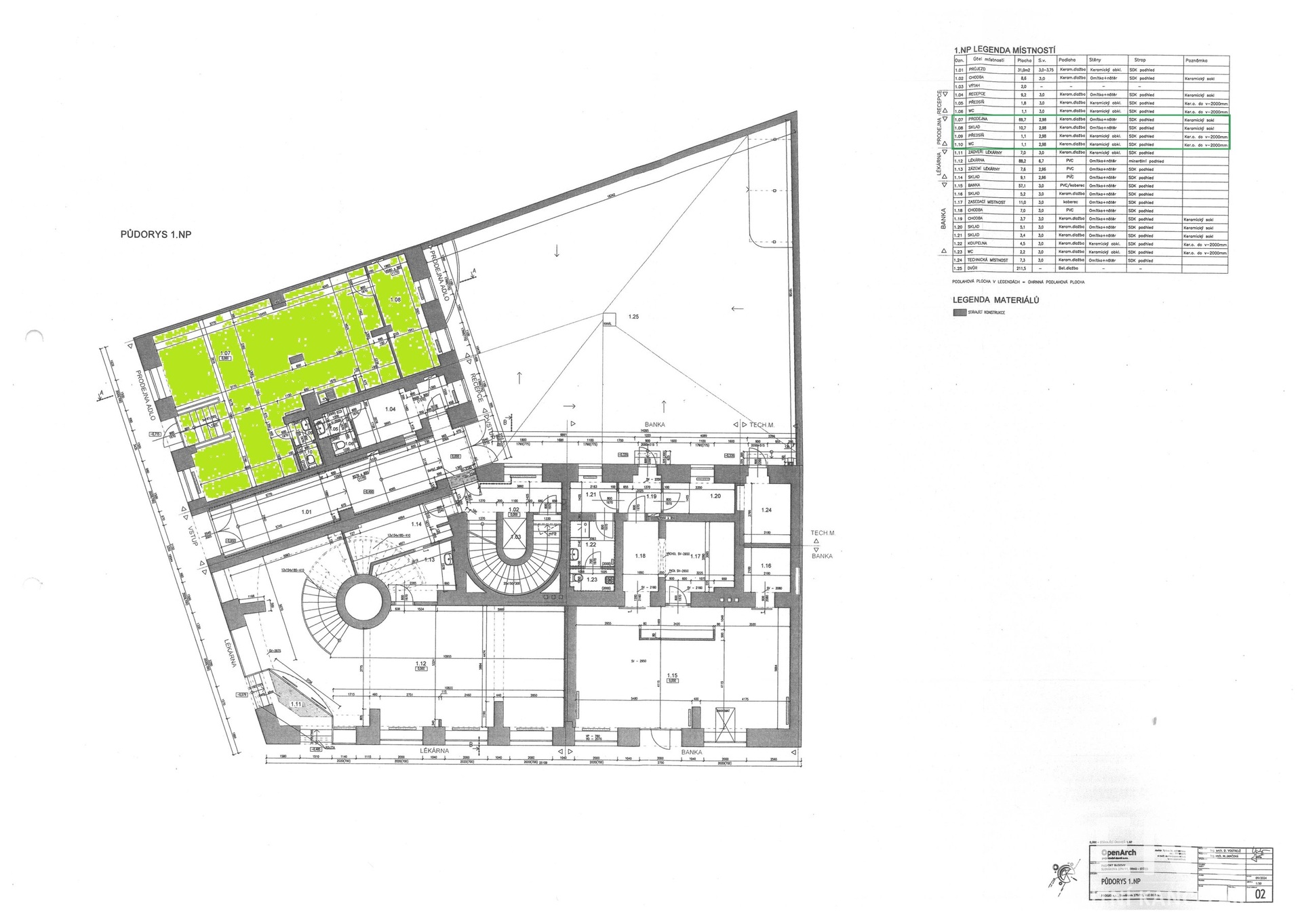 Slovákova 11 obchod 1.NP, vstup z ulice 82,6 m2