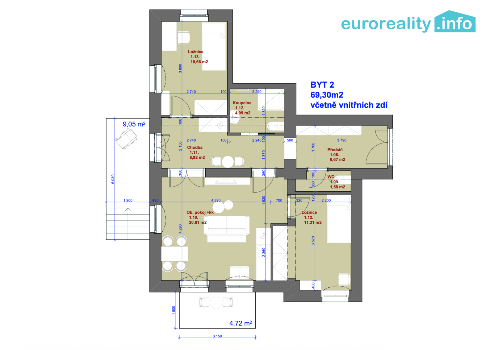 Prodej bytu 3+kk Mariánské Lázně 7 162 000 Kč, foto 2