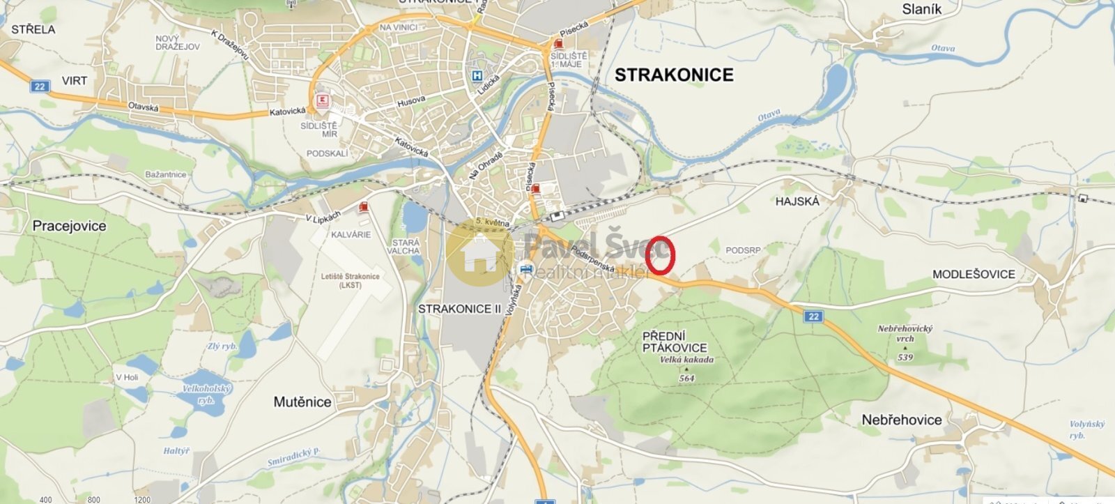 Mapa umístění areálu