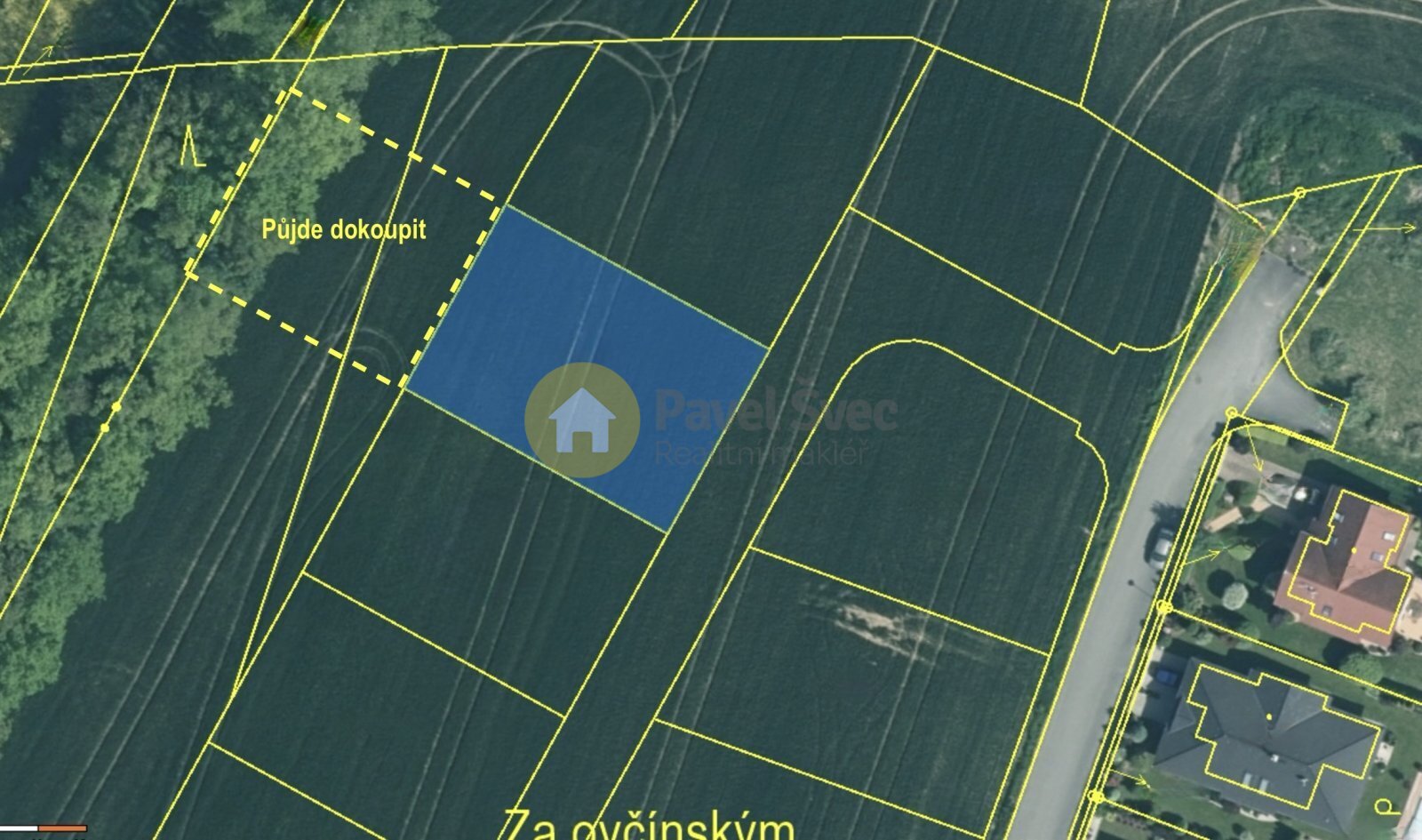 Vyznačení možnosti dokoupení pozemku