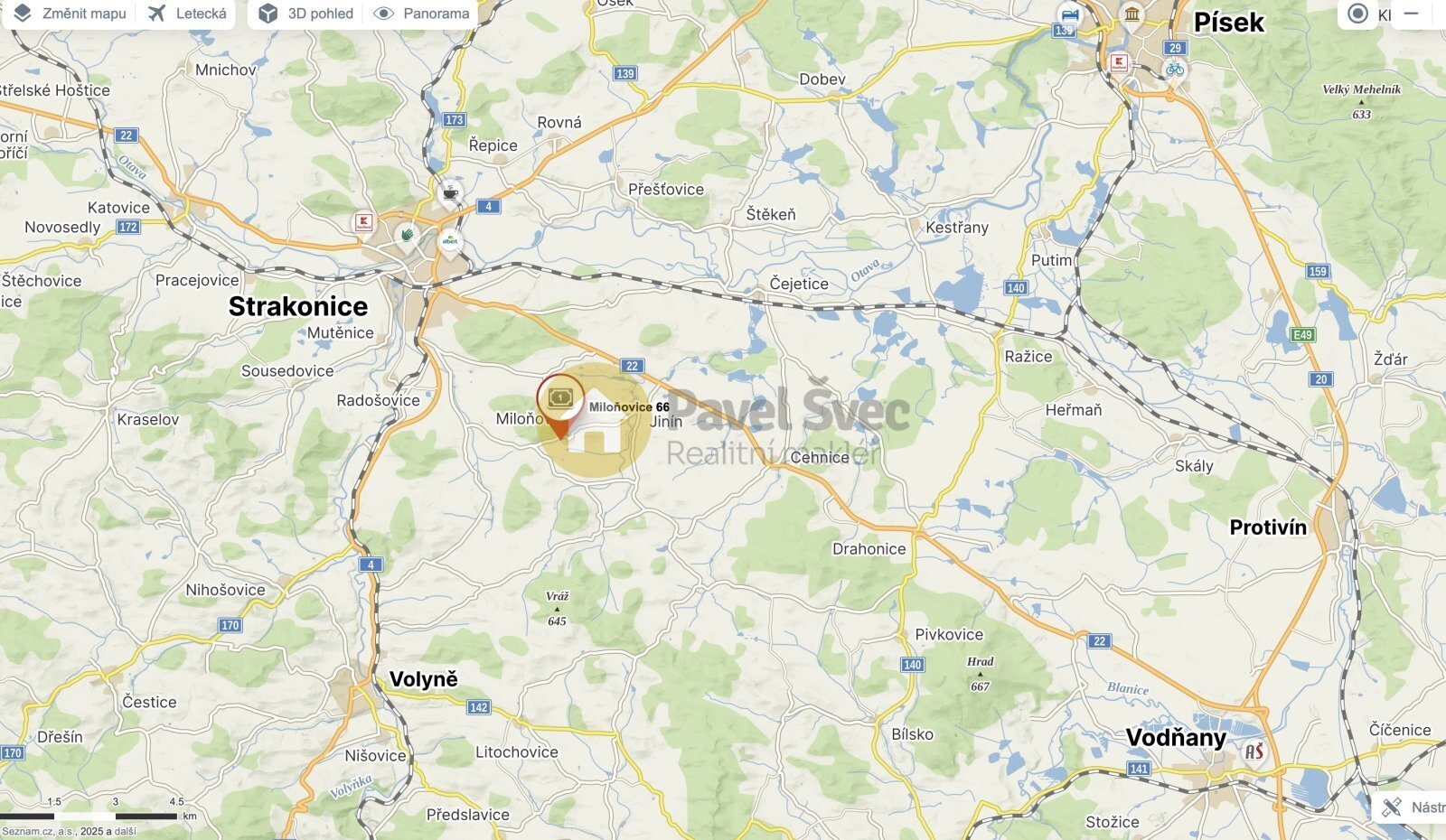 Poloha obce Miloňovice