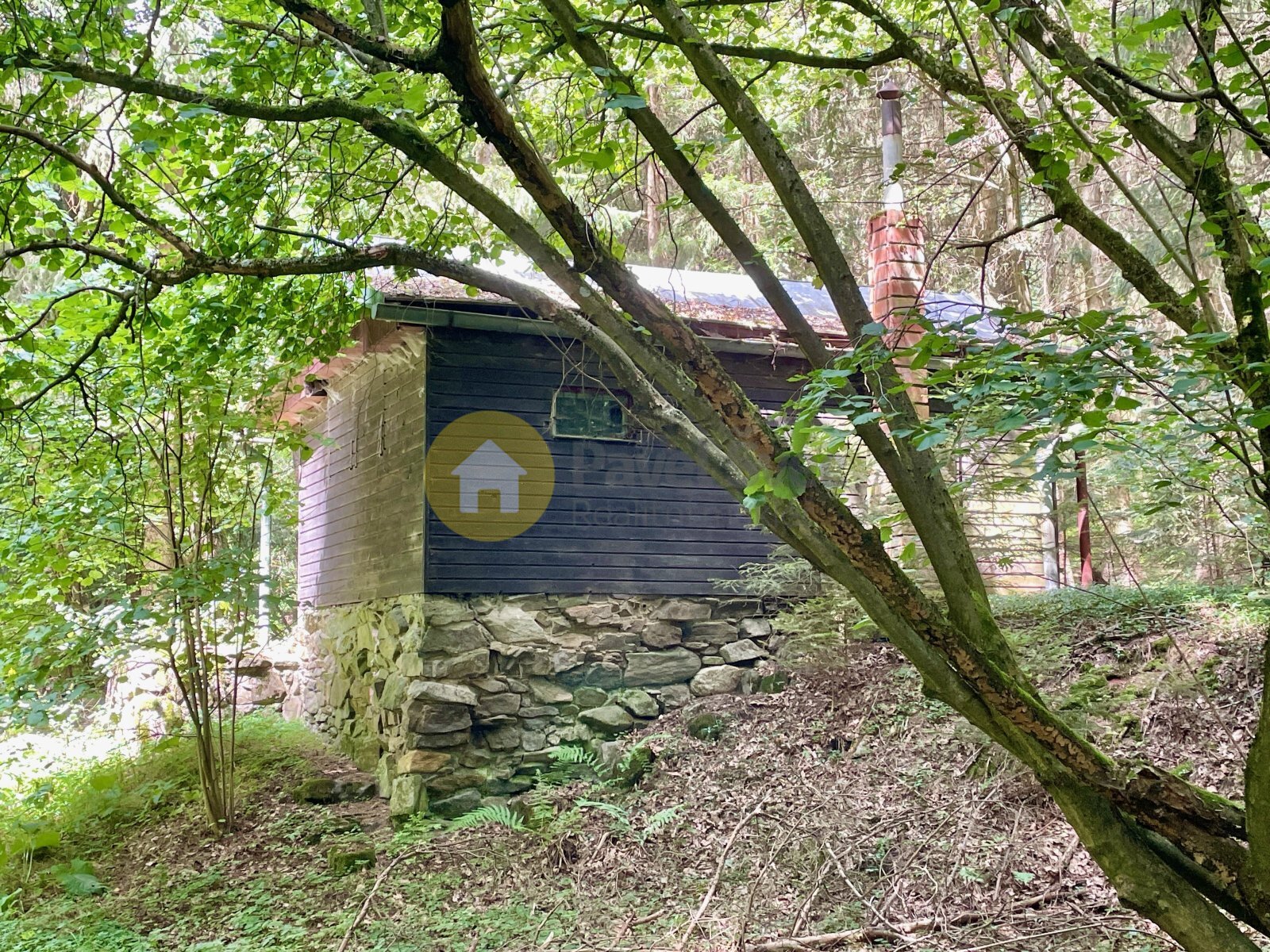 Pohled na chatu a okolí