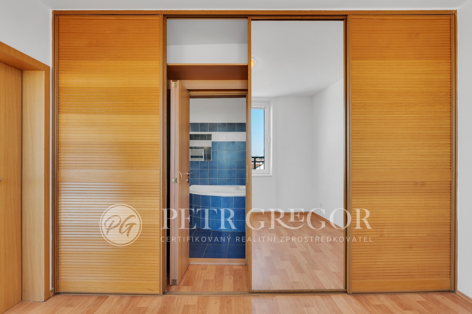 Skříň a průchod do koupelny z ložnice