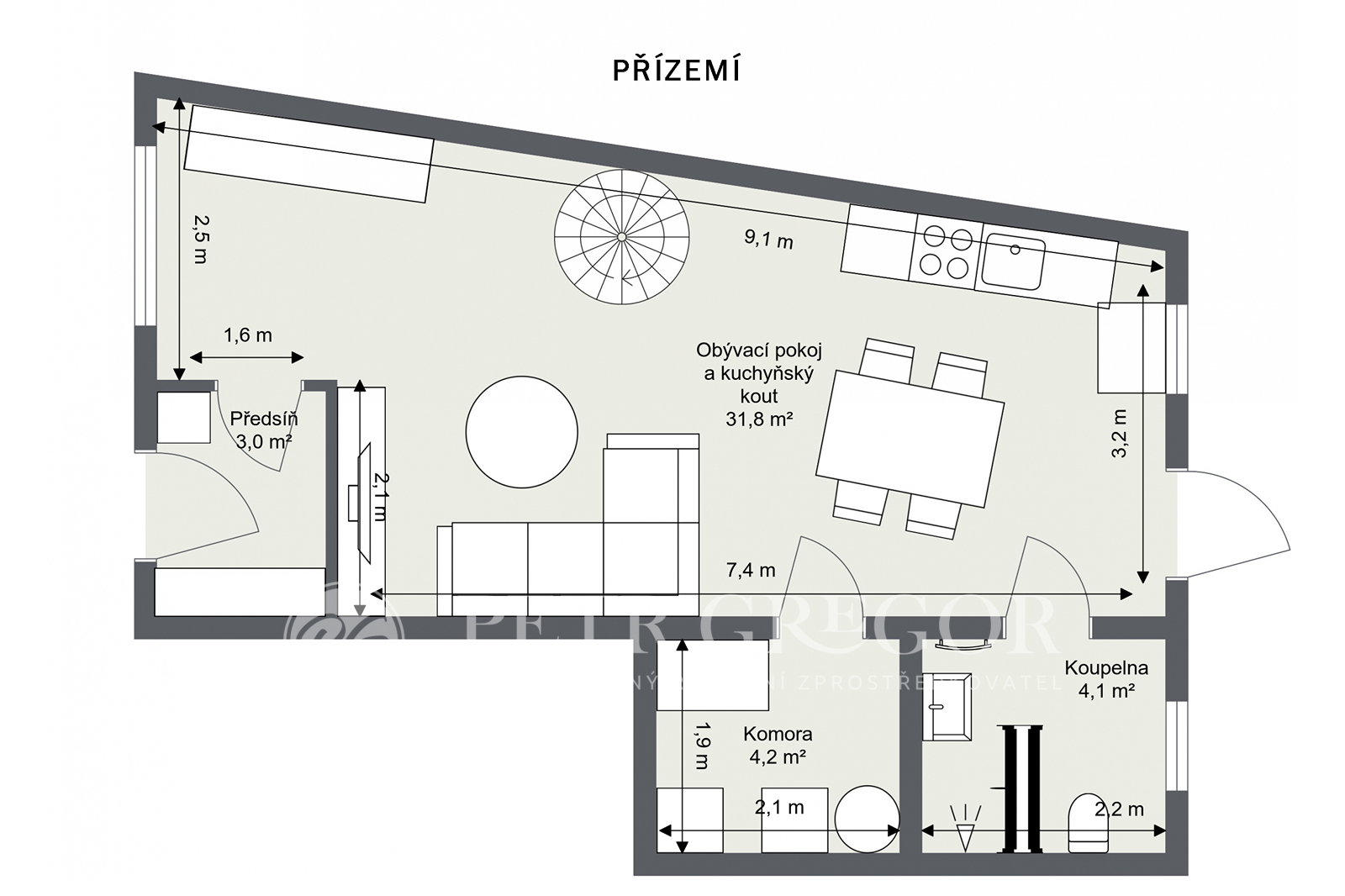 2D půdorys přízemí