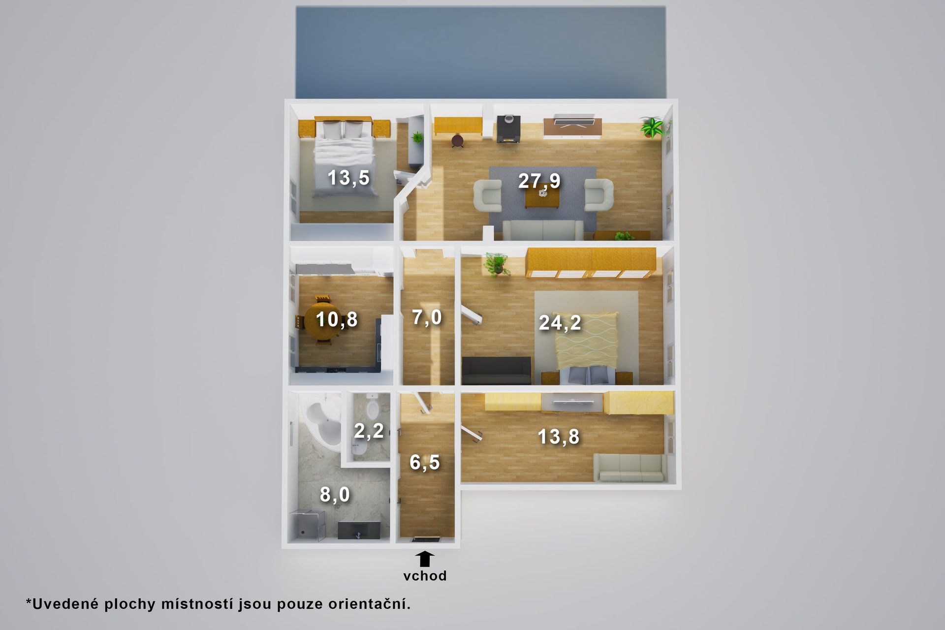 Půdorys - orientační výměry