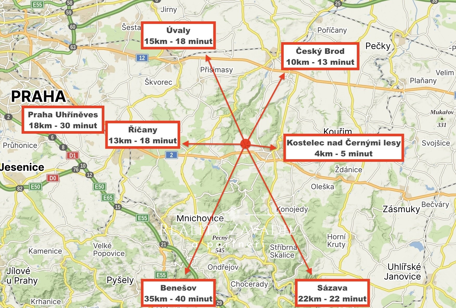Mapa vzda?lenosti