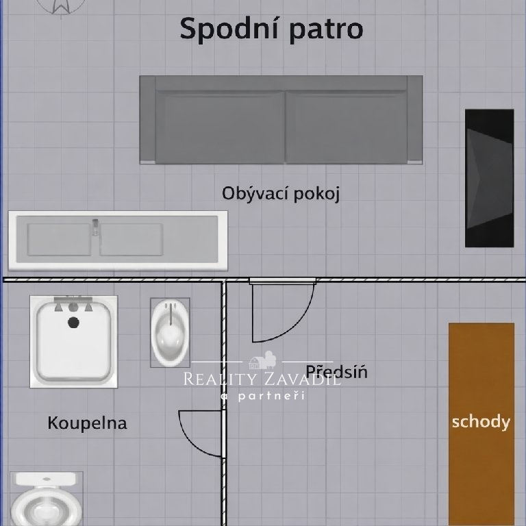 Pronájem bytu 2+kk 48 m&sup2;, Velké Popovice - Br