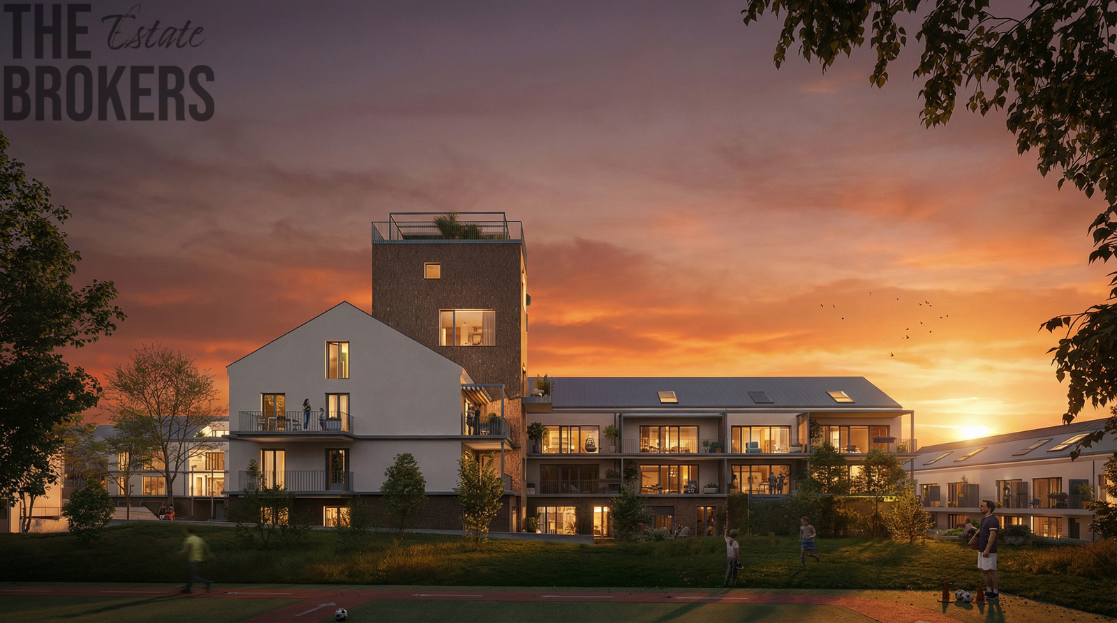 vizualizace dům z jihu západ slunce