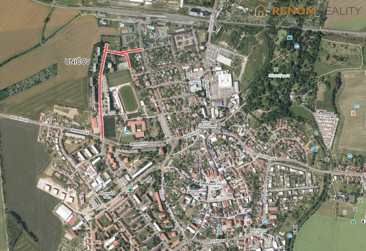 Mapa Uničov