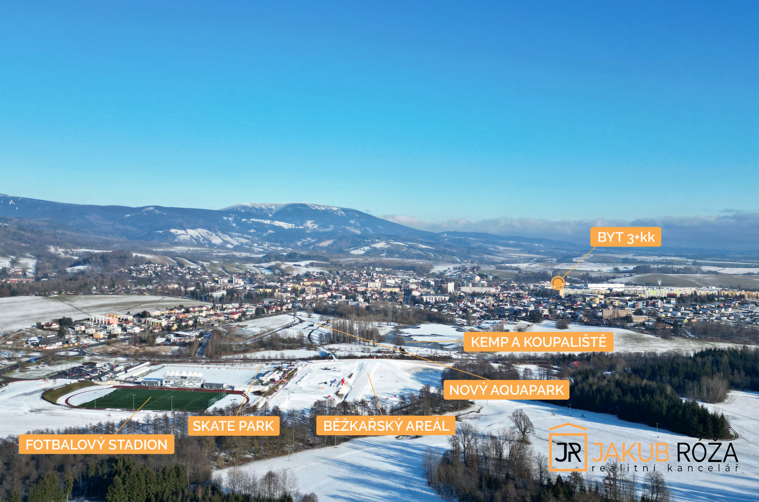 Letecký pohled na Vrchlabí