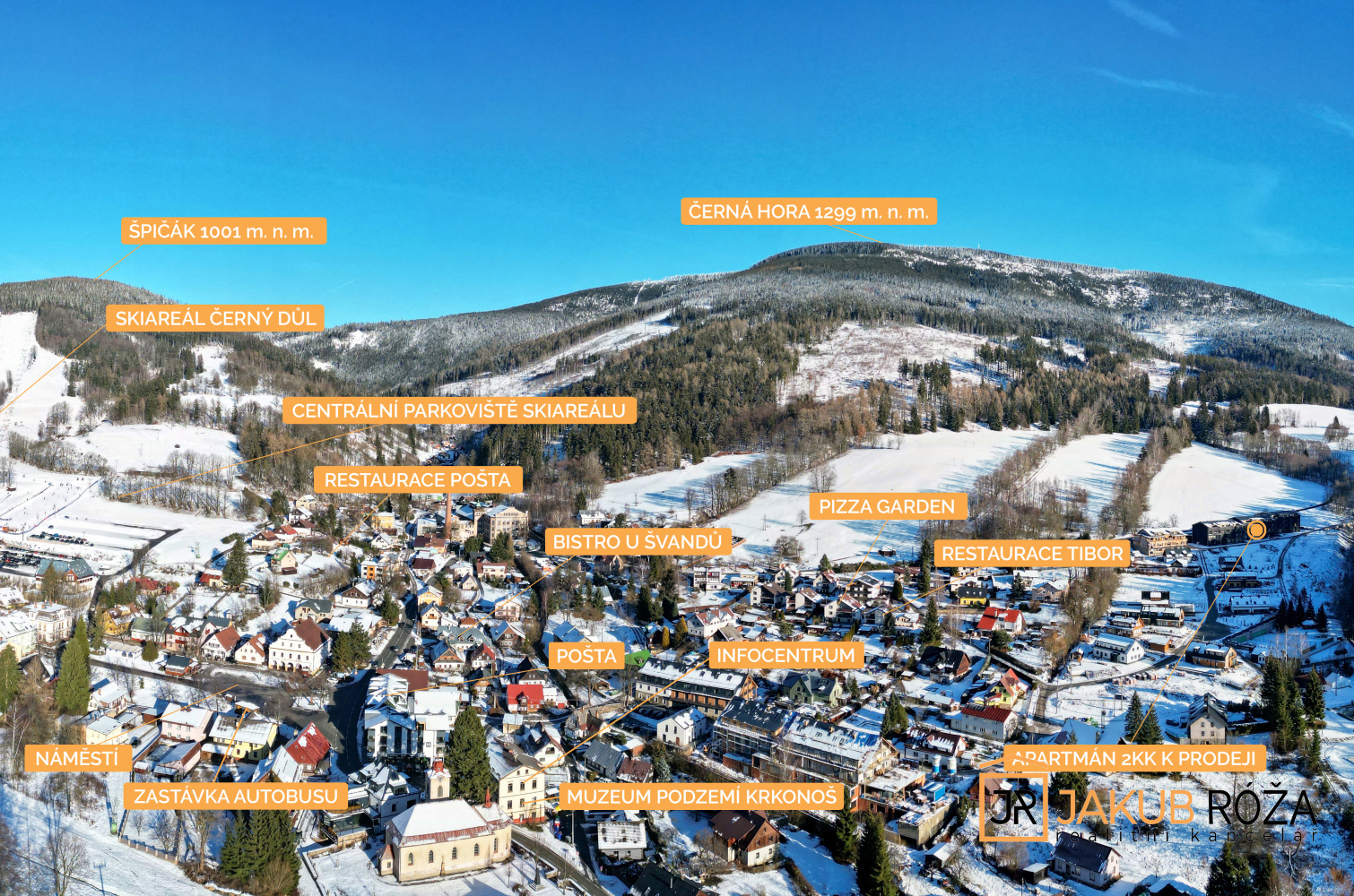 Letecký pohled na Černý Důl