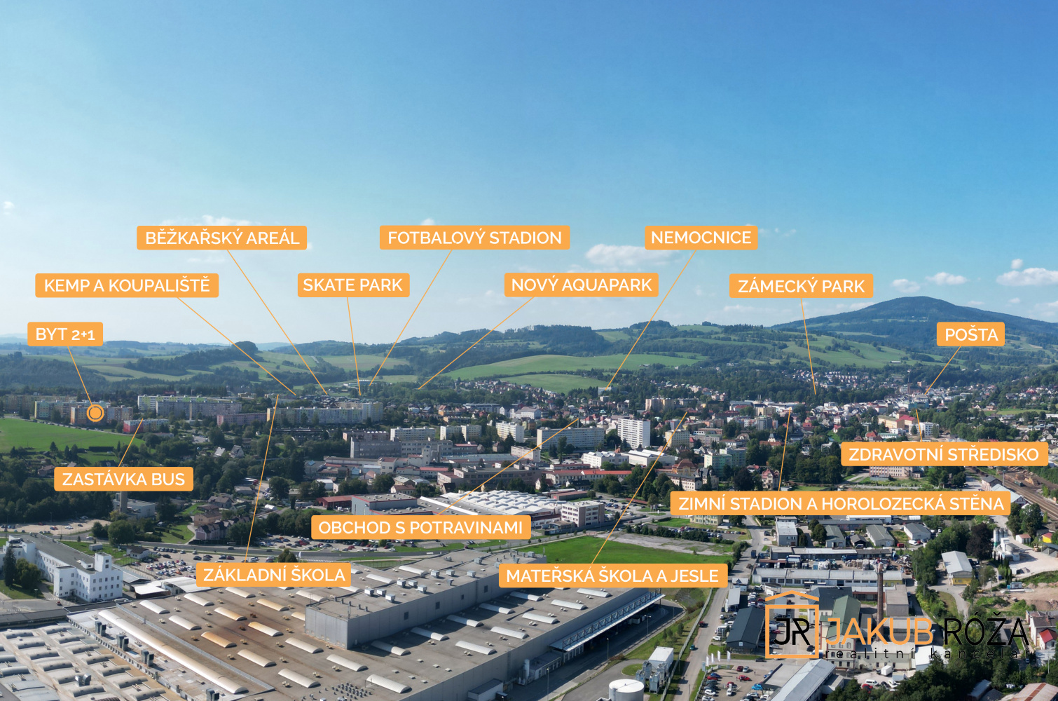 Letecký pohled na Vrchlabí