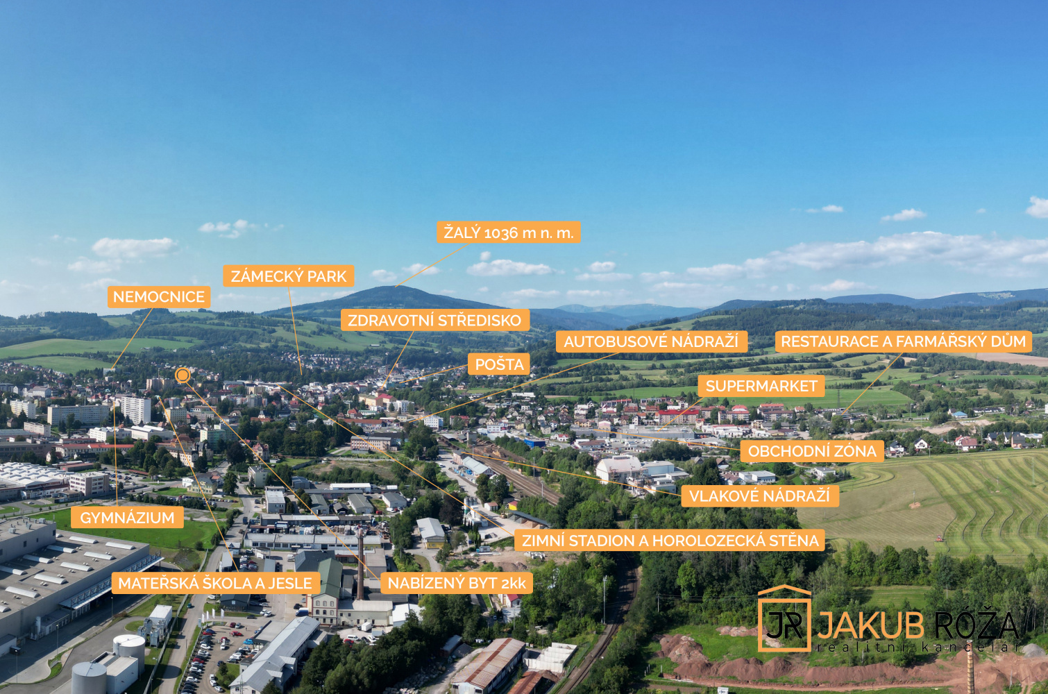 Letecký pohled na Vrchlabí