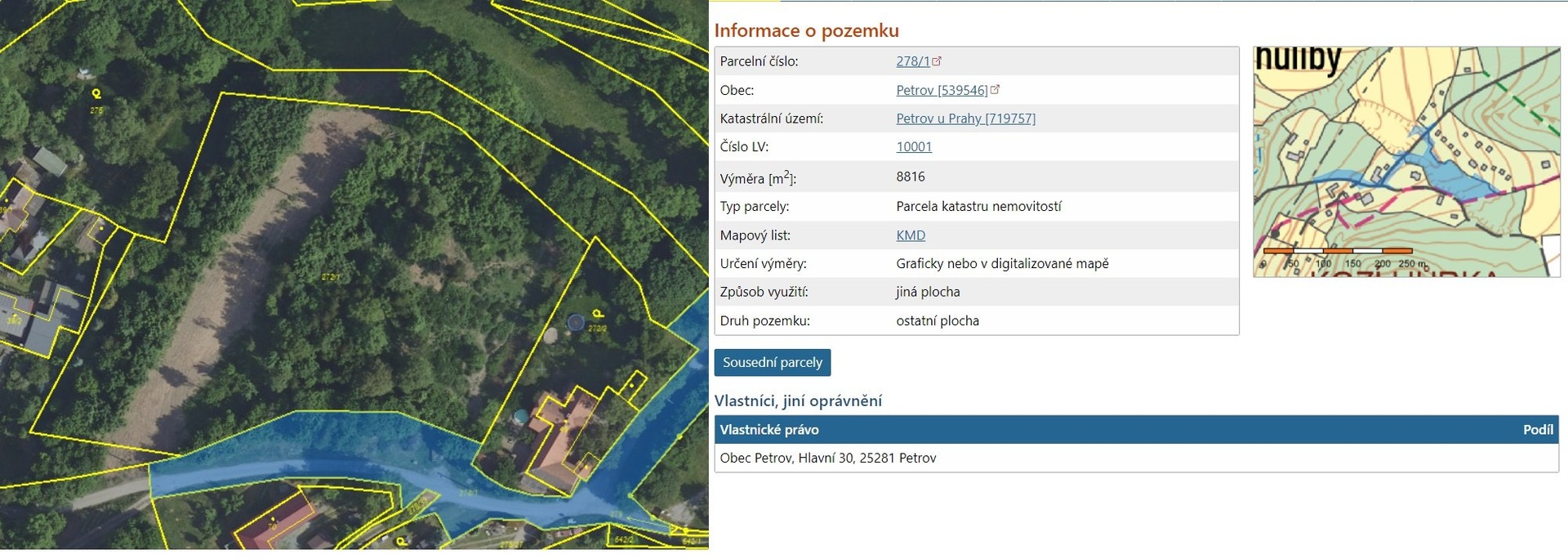 Příjezd k pozemku
