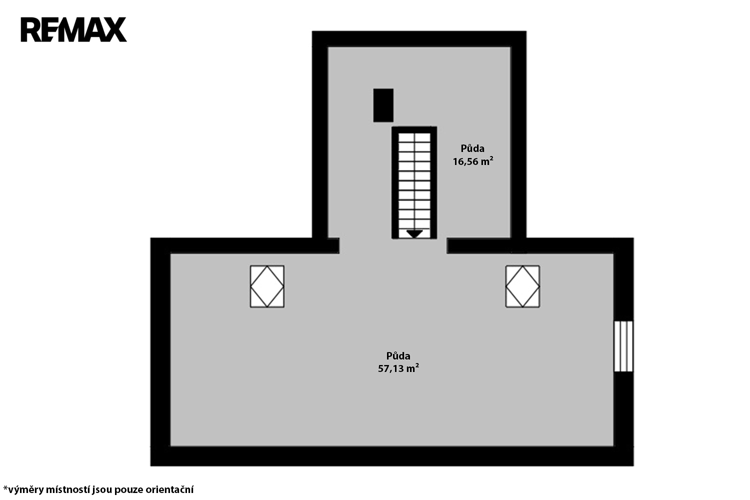Orientační půdorys půdy
